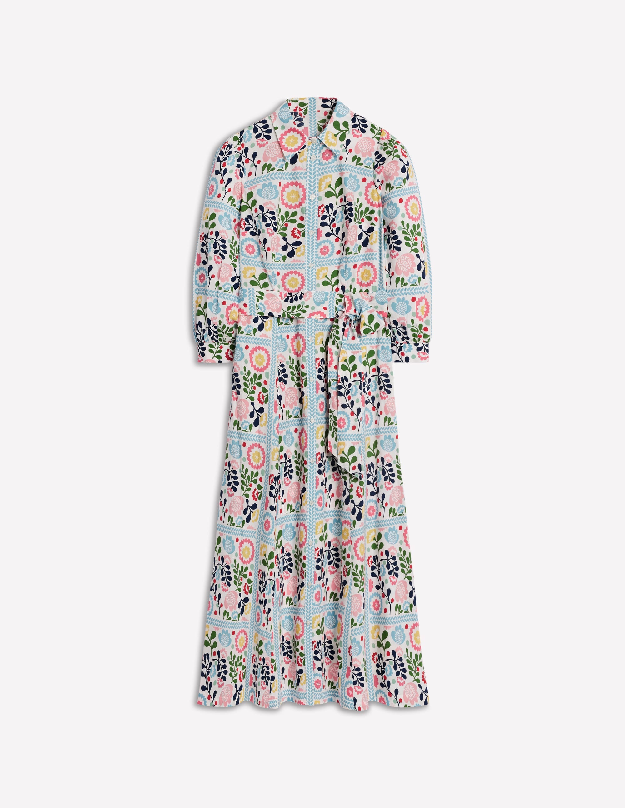 Clara Cotton Shirt Dress-Multi, Walled Garden - Image 7