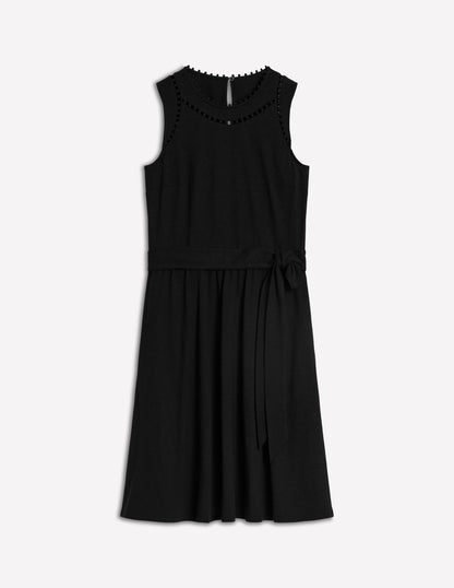 Mila Trim Short Jersey Dress-Black