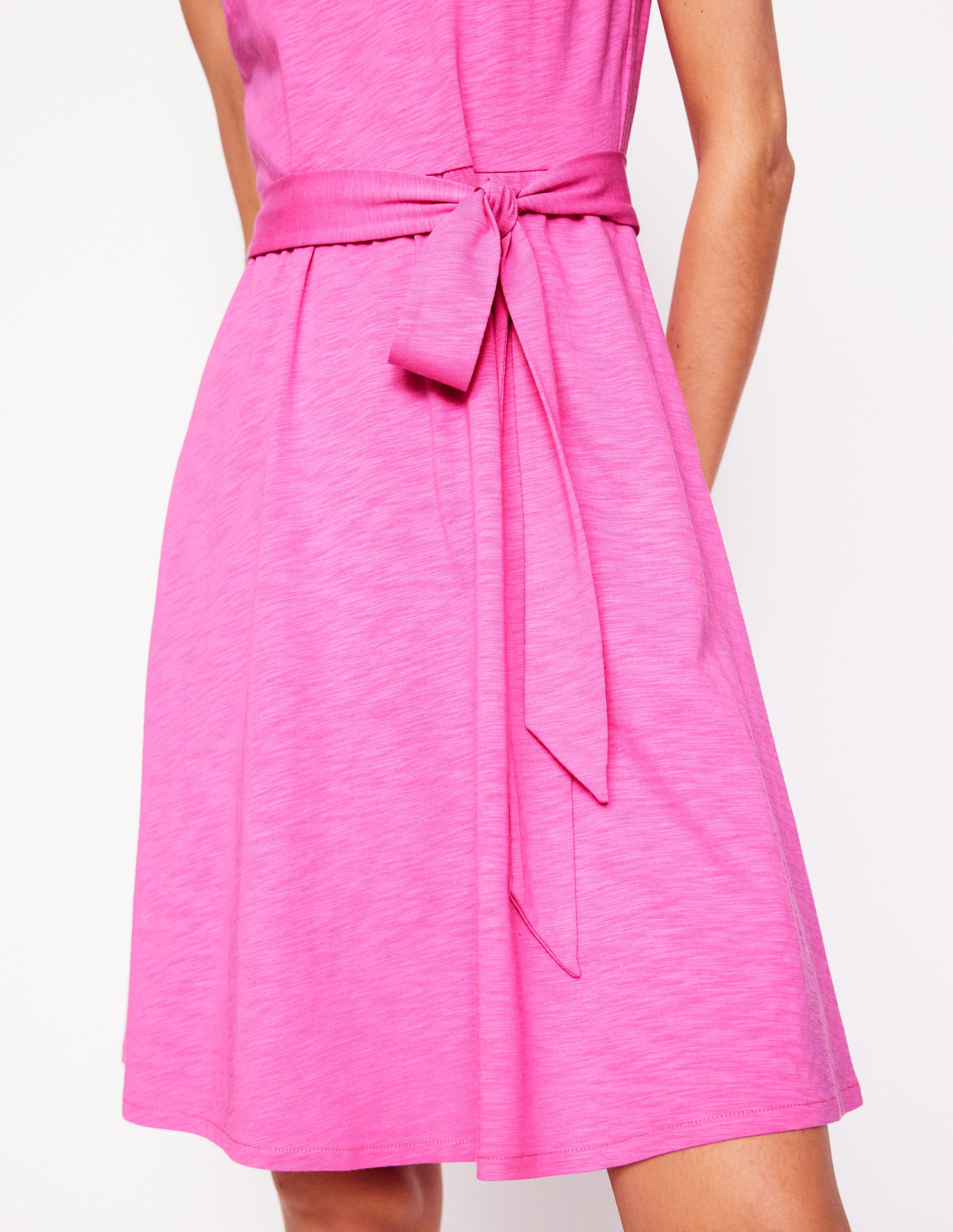 Mila Trim Short Jersey Dress-Tickled Pink-2