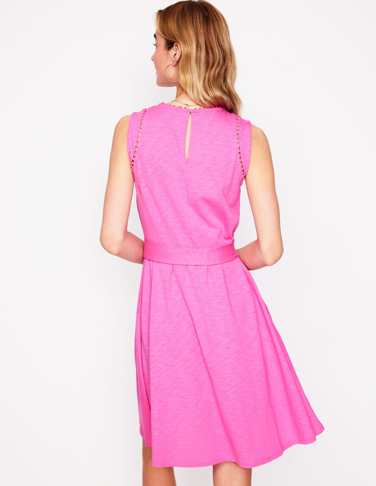 Mila Trim Short Jersey Dress-Tickled Pink - Image 3