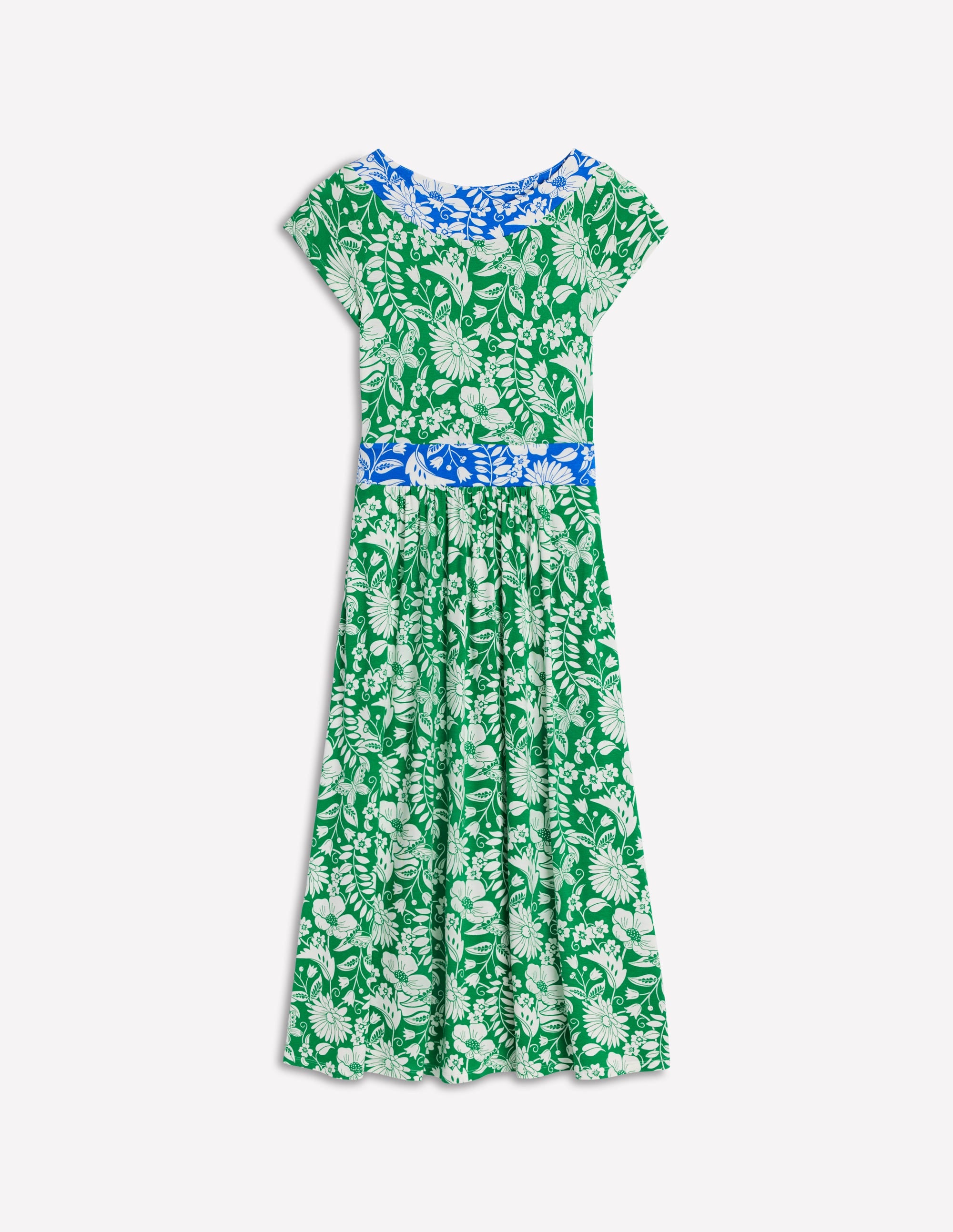 Melanie Jersey Midi Dress-Rich Emerald, Wildflower Trail - Image 5