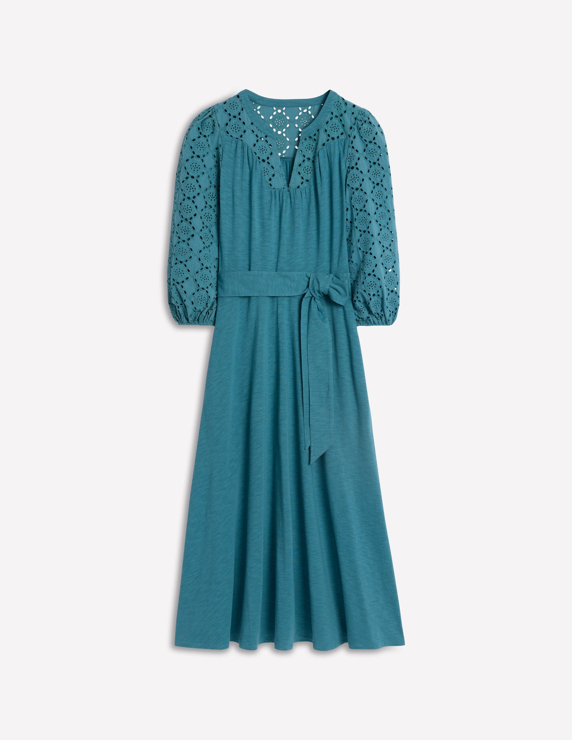 Eden Broderie Jersey Dress-Waterfall Blue-5
