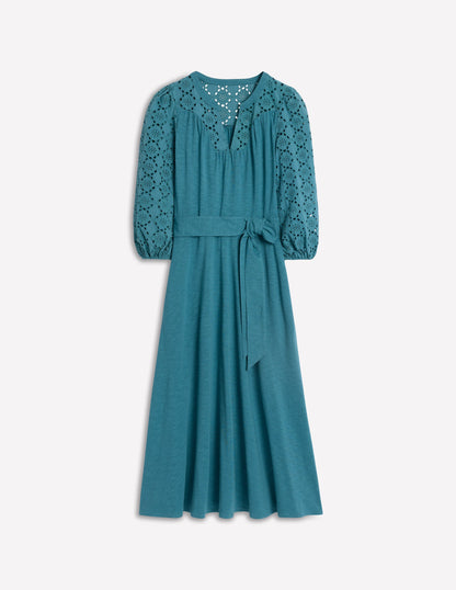 Eden Broderie Jersey Dress-Waterfall Blue-5
