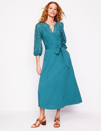 Eden Broderie Jersey Dress-Waterfall Blue-1