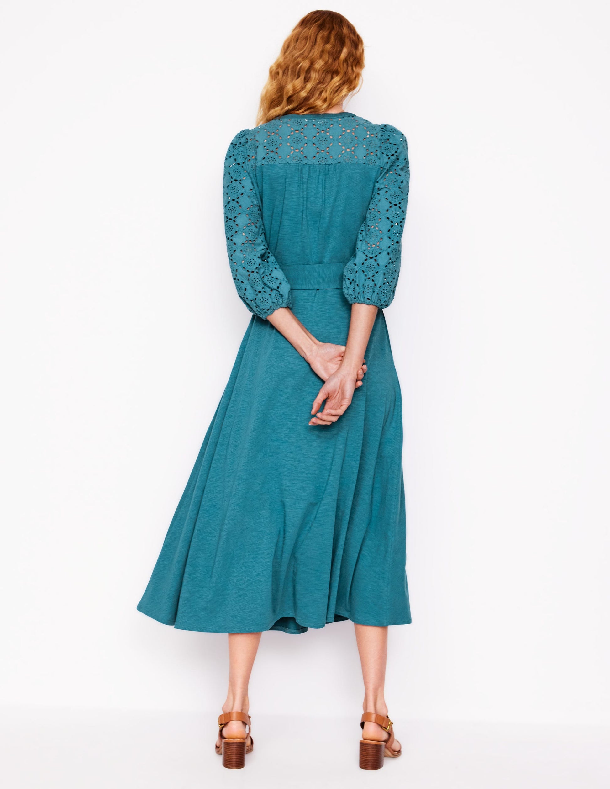 Eden Broderie Jersey Dress-Waterfall Blue-3