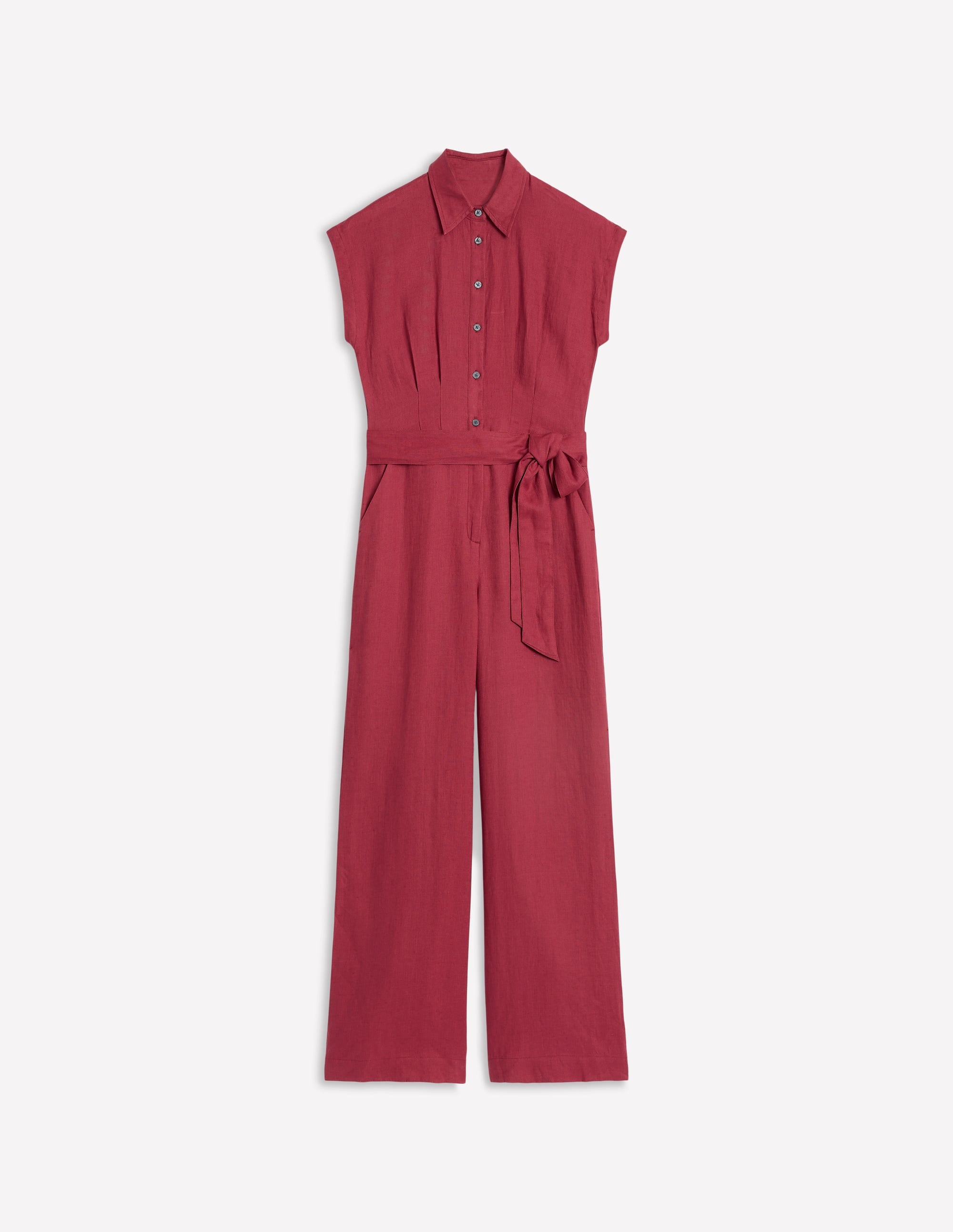 Colette Linen Jumpsuit-Terracotta Red - Image 5