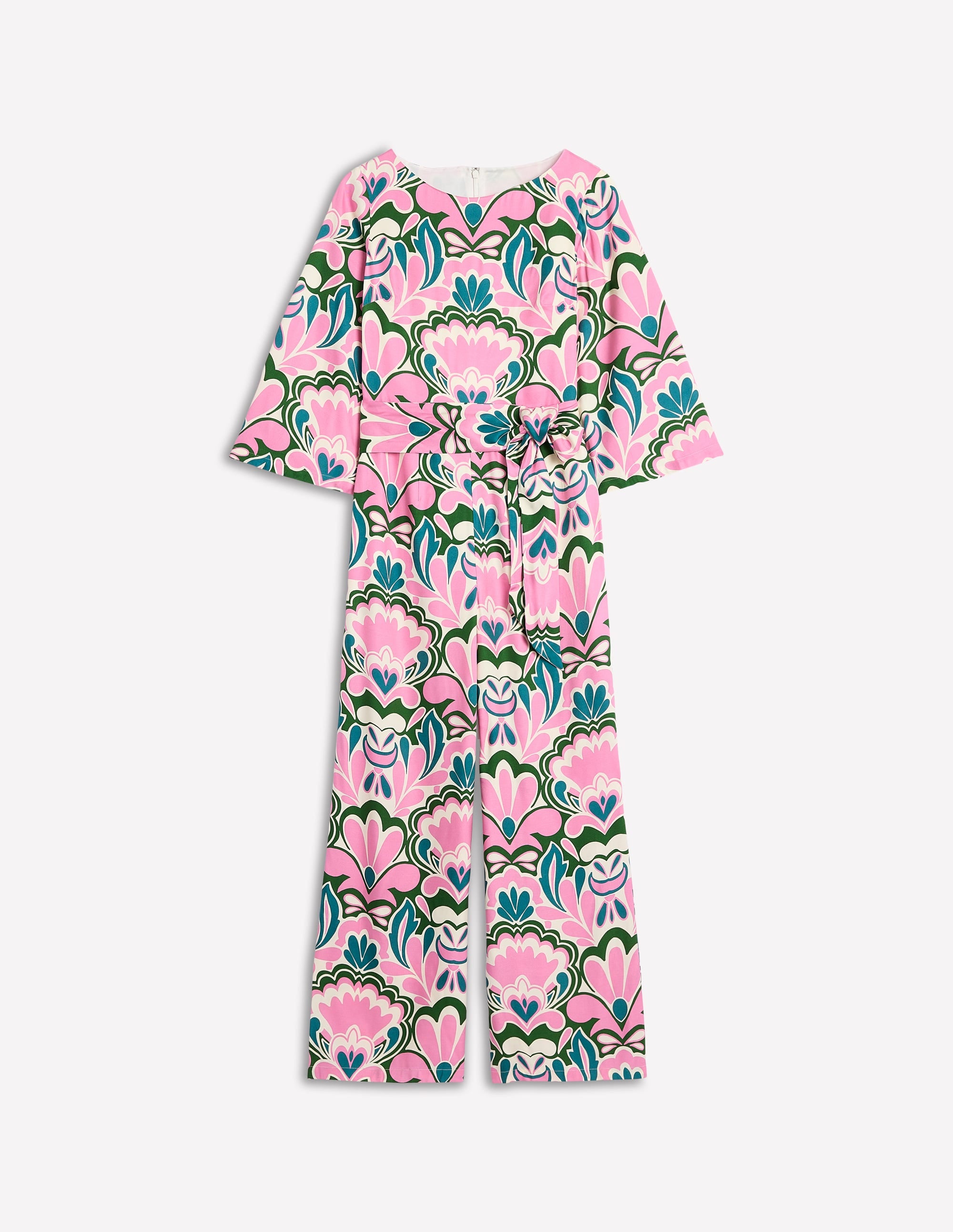 Kimono Sleeve Jumpsuit-Meadowsweet Pink, Freesia - Image 7