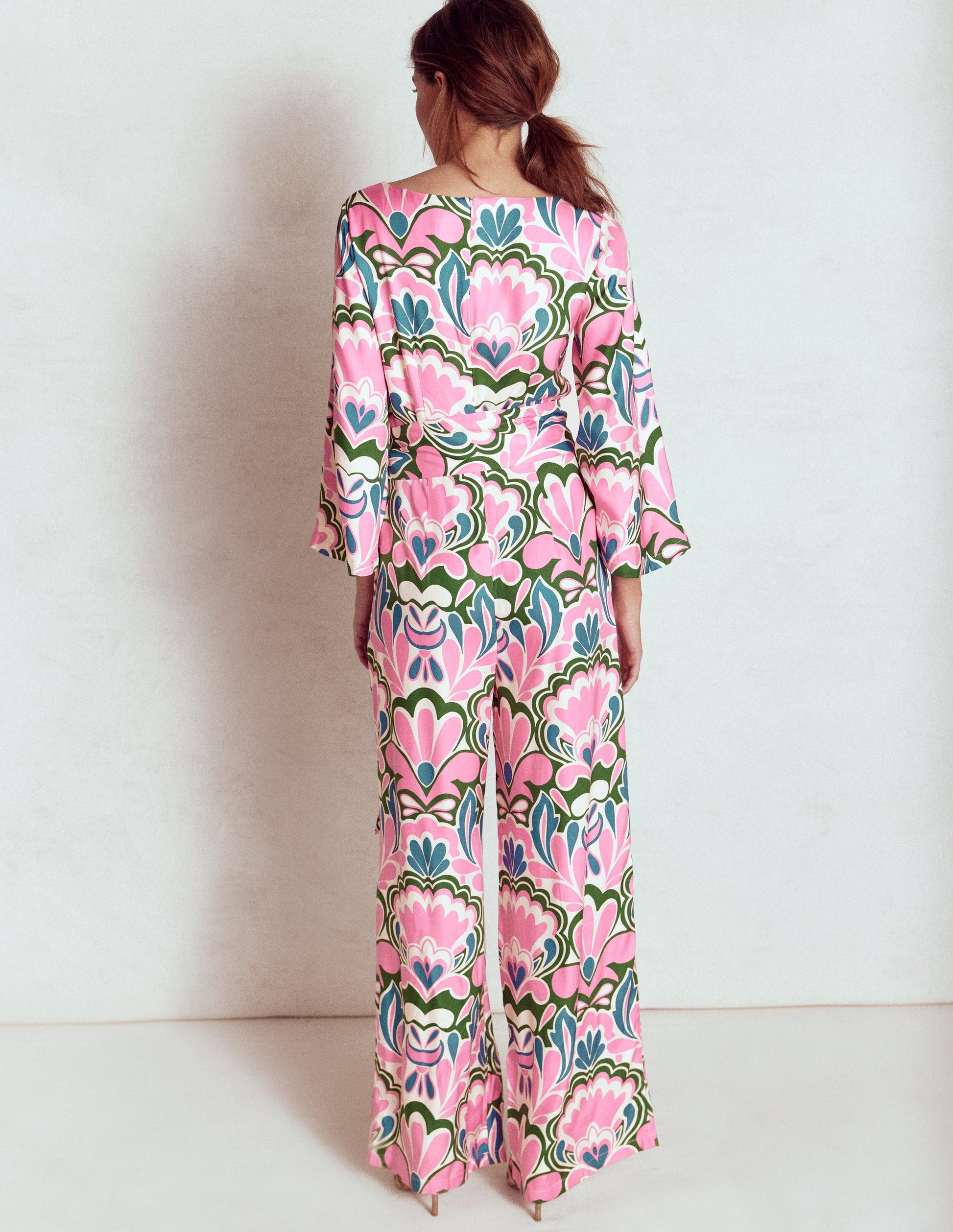 Kimono Sleeve Jumpsuit-Meadowsweet Pink, Freesia-4