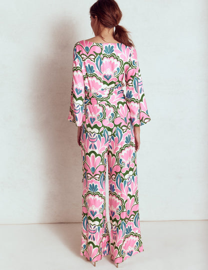 Kimono Sleeve Jumpsuit-Meadowsweet Pink, Freesia-4