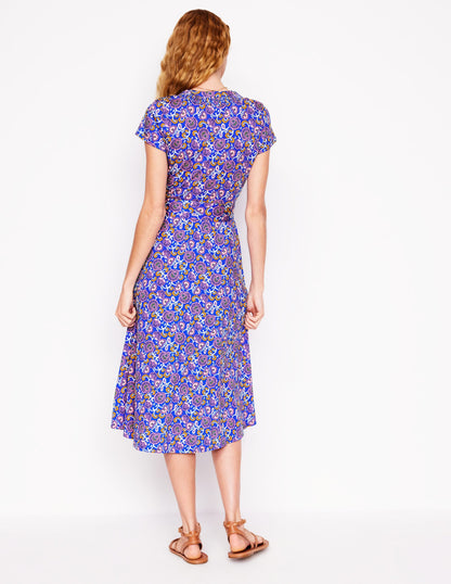 Sara Jersey Shirt Dress-Gallery Blue, Garden Vine-3