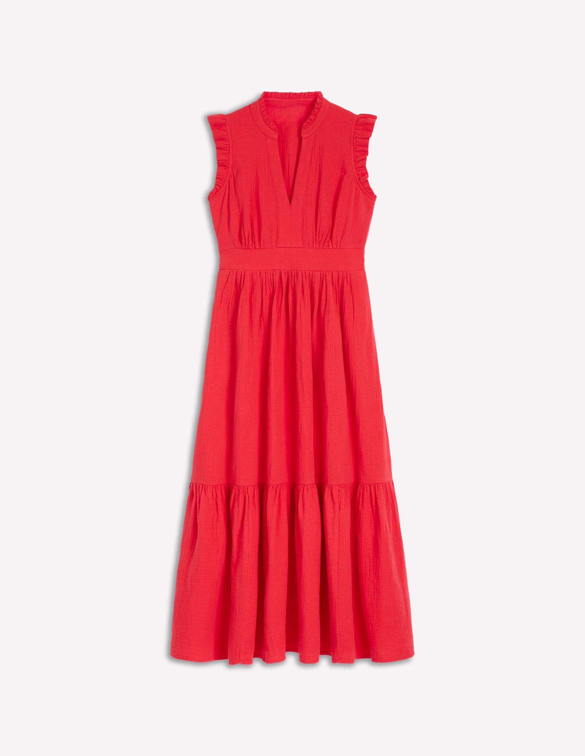 Wren Double Cloth Midi Dress-Strawberry Tart Red-5