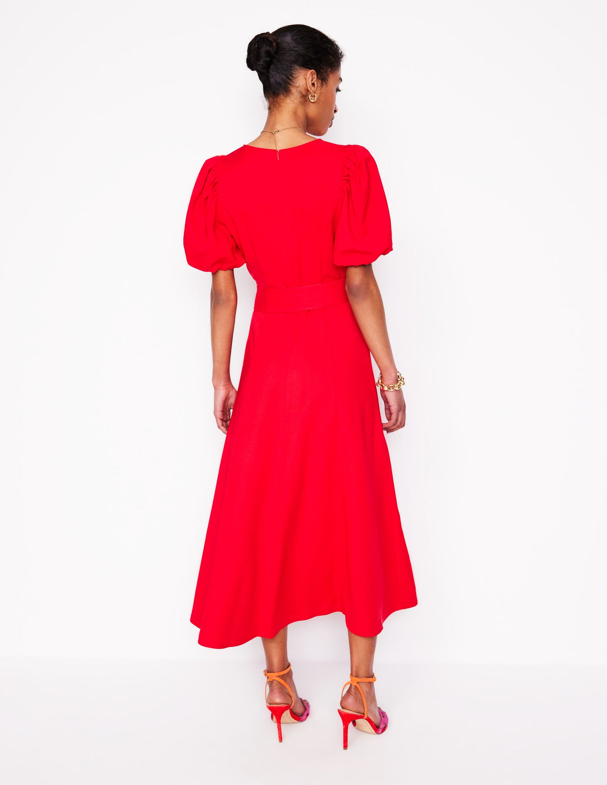 boden poppy lace dress Tie Neck Tier Dress - Poppy Red