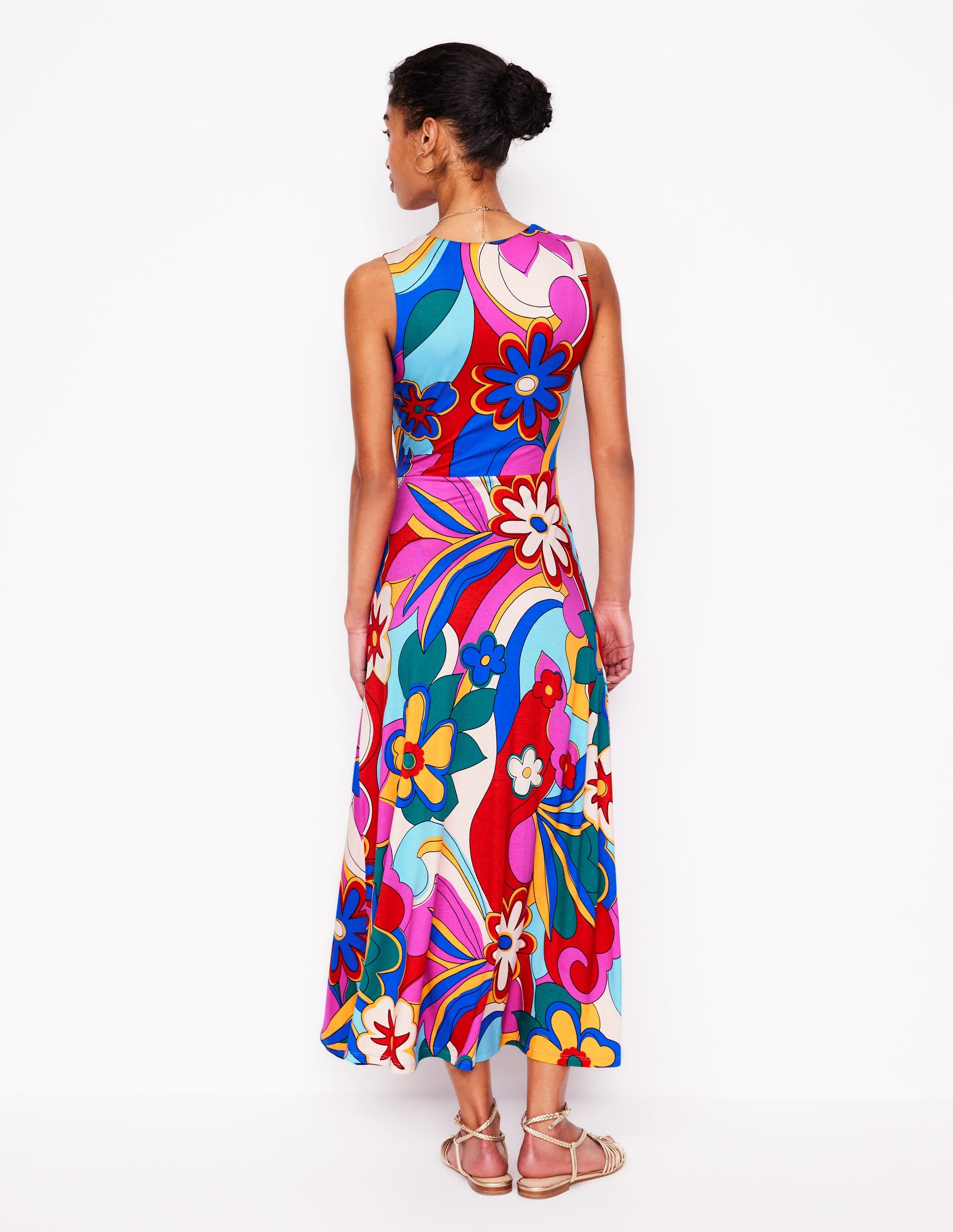 Grown On Tie Trapeze Dress-Multi, Blossomy Pop - Image 4