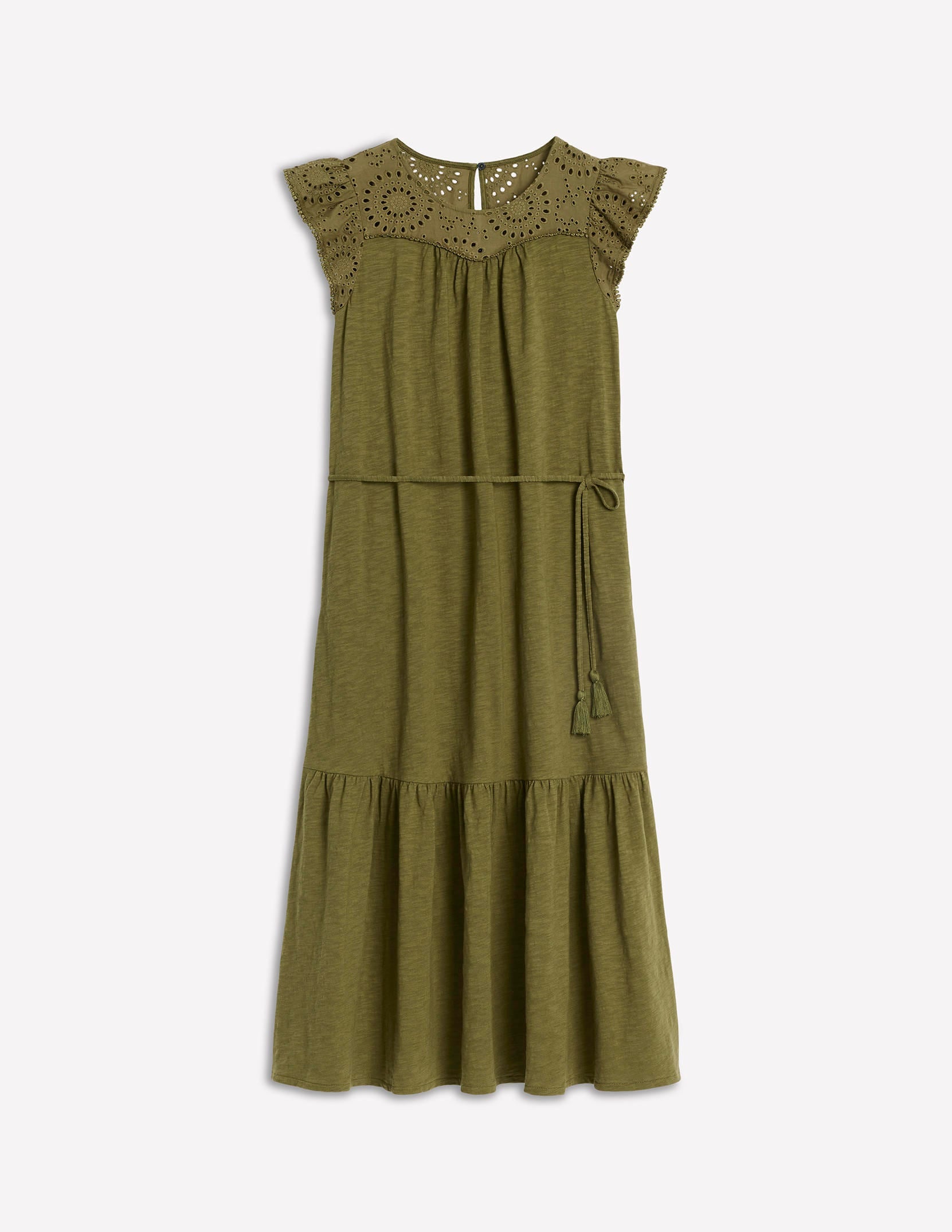 Juliet Broderie Midi Dress-Woodland Green-11