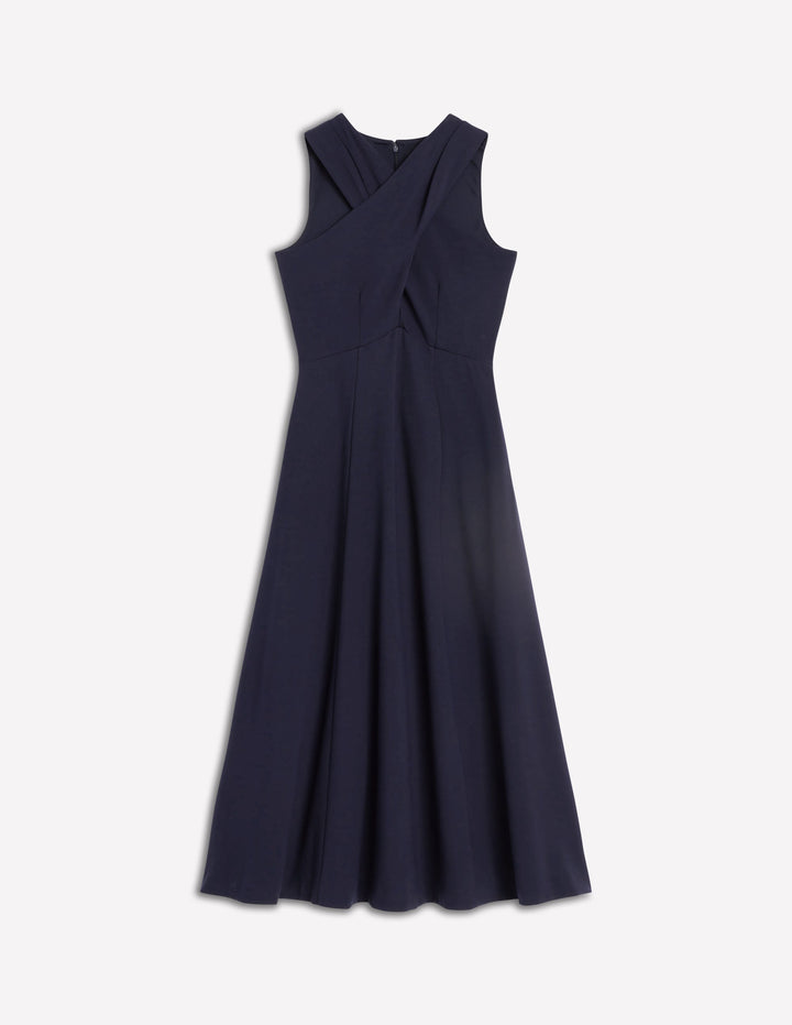 Cross Front Ponte Dress-Navy