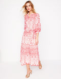 Clara Broderie Shirt Dress-Poppy Red, Parrot Broderie
