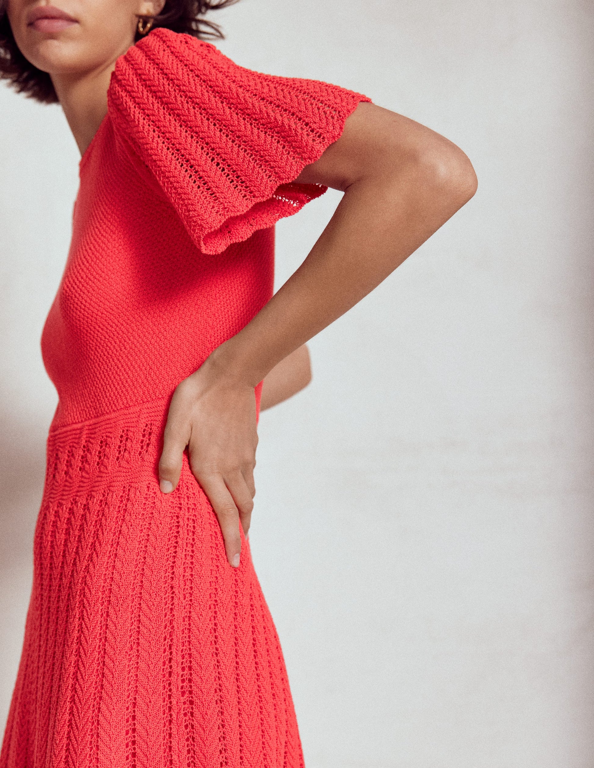 Cotton Stitch Crew Dress-Bittersweet-3