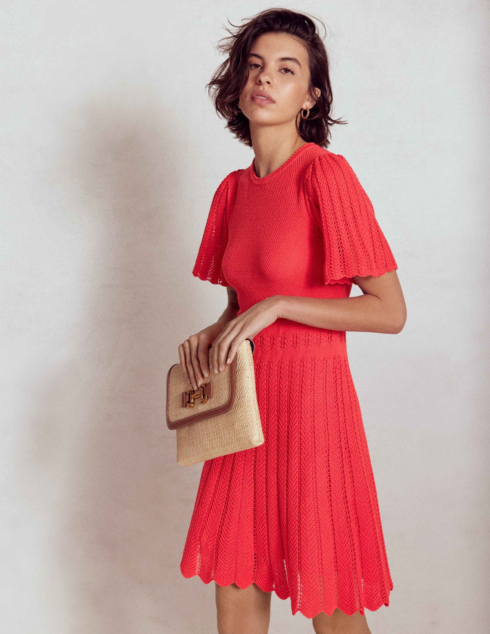 Cotton Stitch Crew Dress-Bittersweet-5