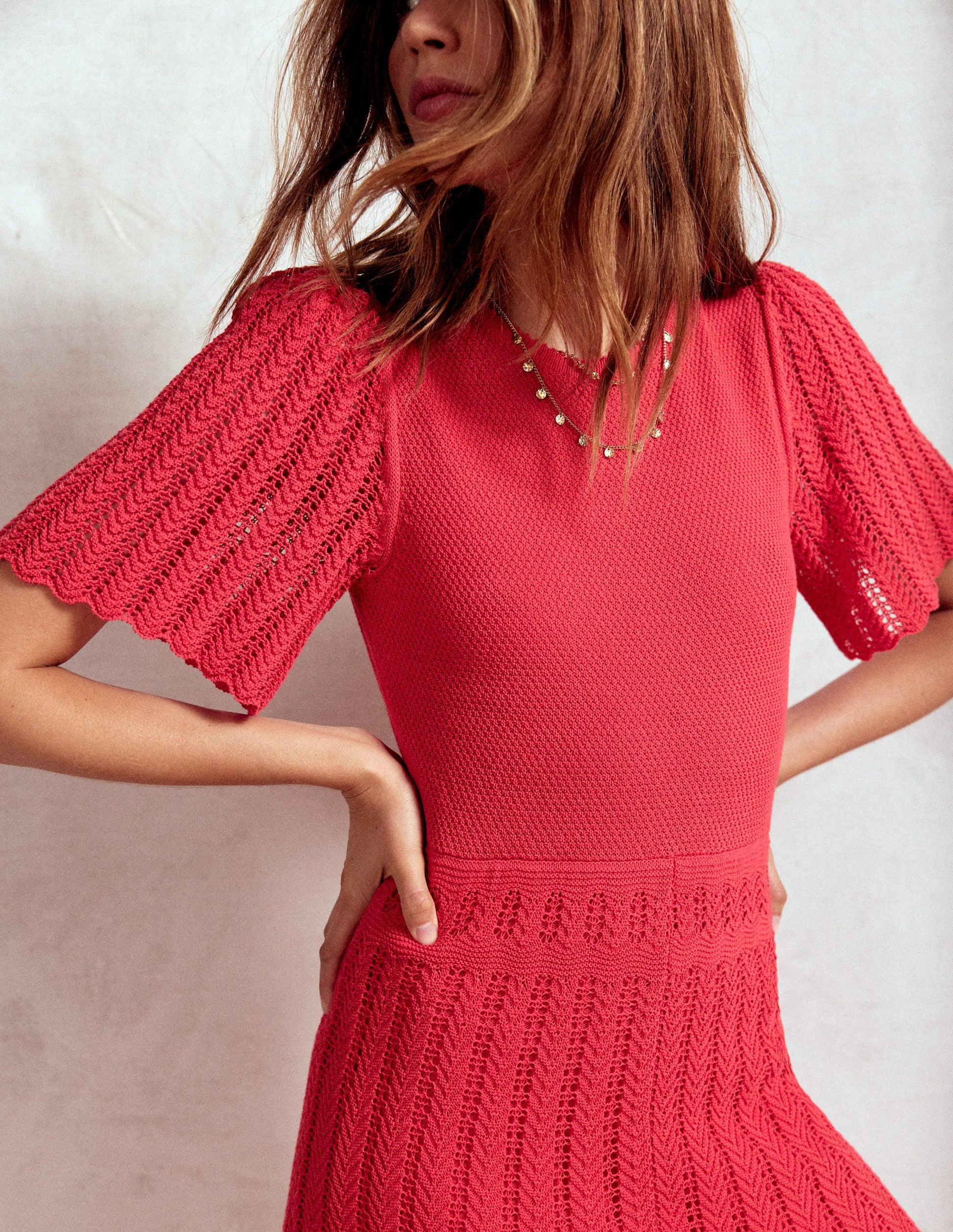 Cotton Stitch Crew Dress-Bittersweet-1