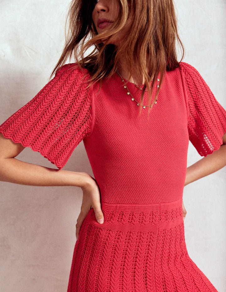 Cotton Stitch Crew Dress-Bittersweet