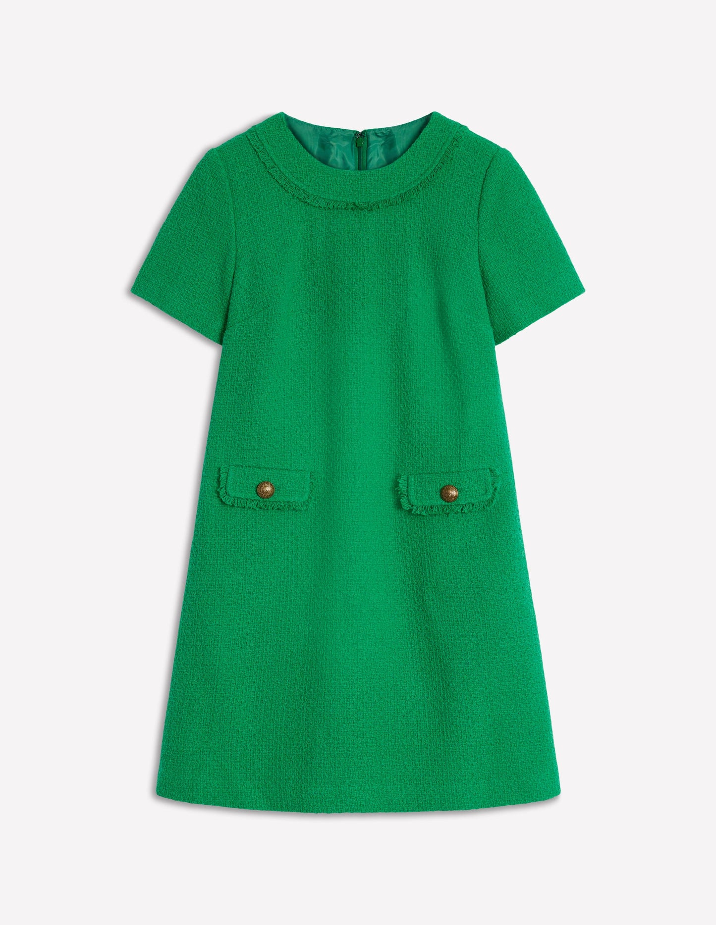 Evita Cotton Shift Dress-Rich Emerald