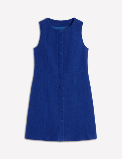 Cotton Texture Shift Dress-Gallery Blue-5