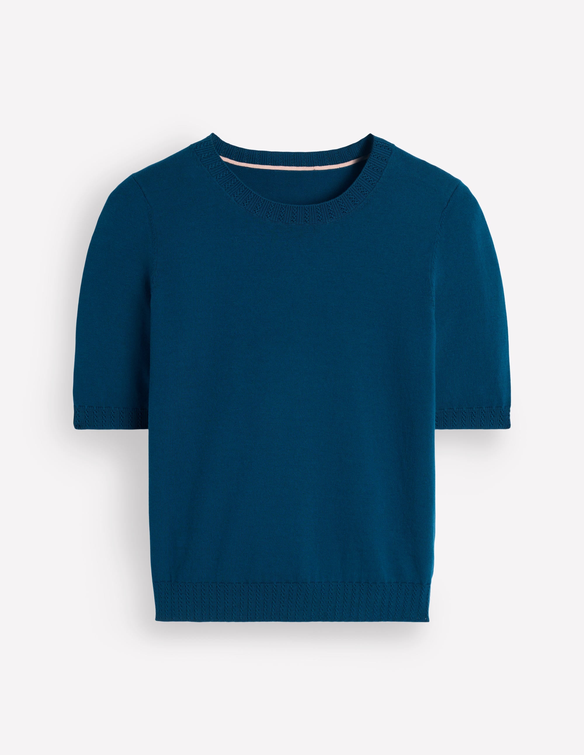 Emilia Cotton Crew T-shirt-Harbour Blue - Image 6