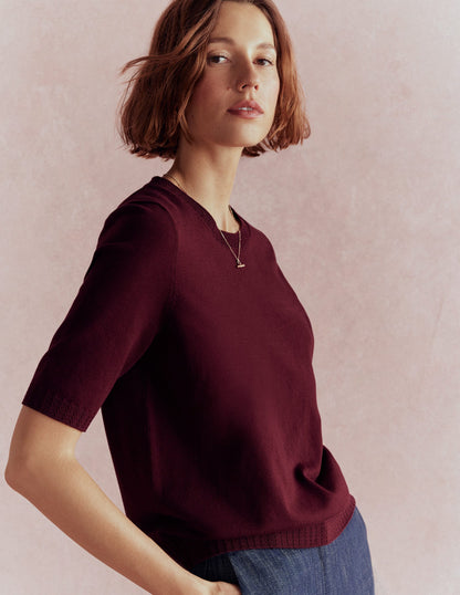 Emilia Cotton Crew T-shirt-Deep Wisteria-6