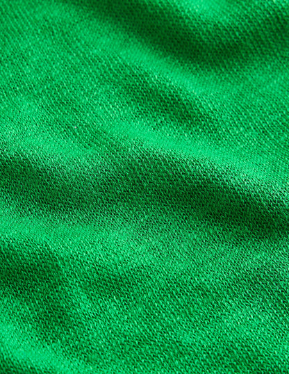 Liv Boat Neck Linen T-Shirt-Sapling Green-6