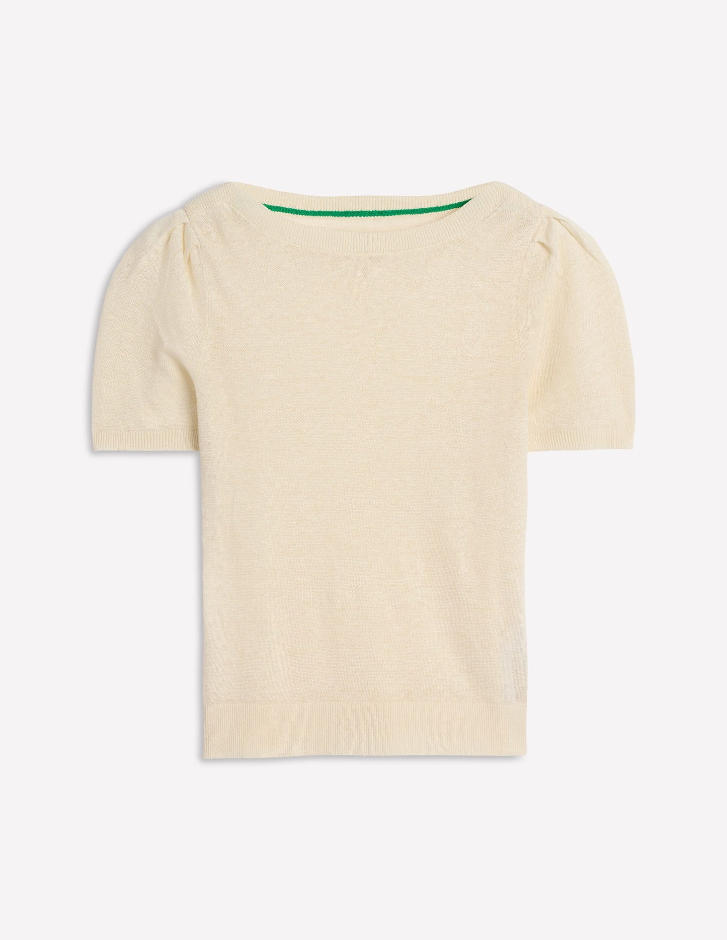 Liv Boat Neck Linen T-Shirt-Warm Ivory