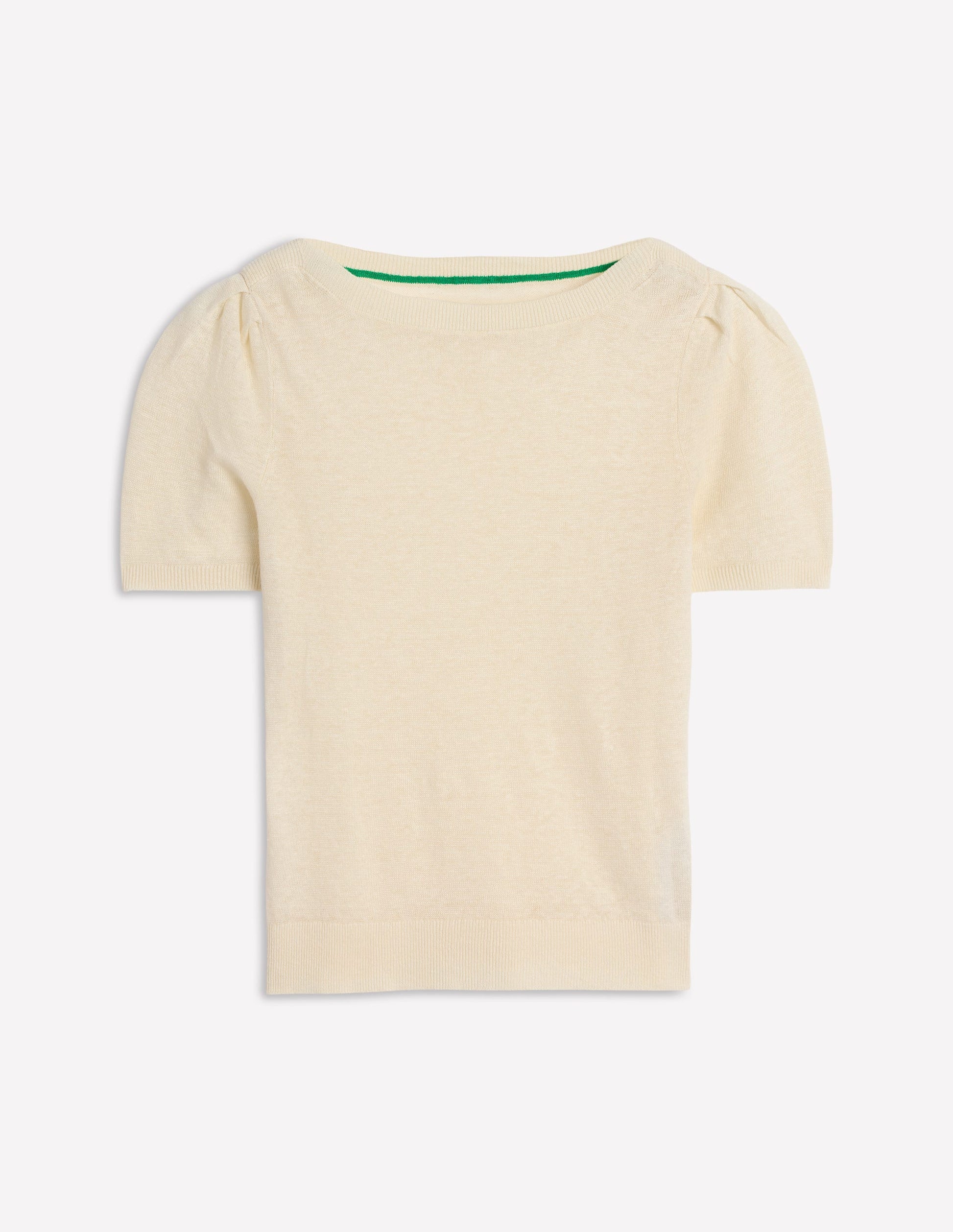 Liv Boat Neck Linen T-Shirt-Warm Ivory-5