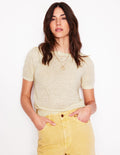 Liv Boat Neck Linen T-Shirt-Warm Ivory
