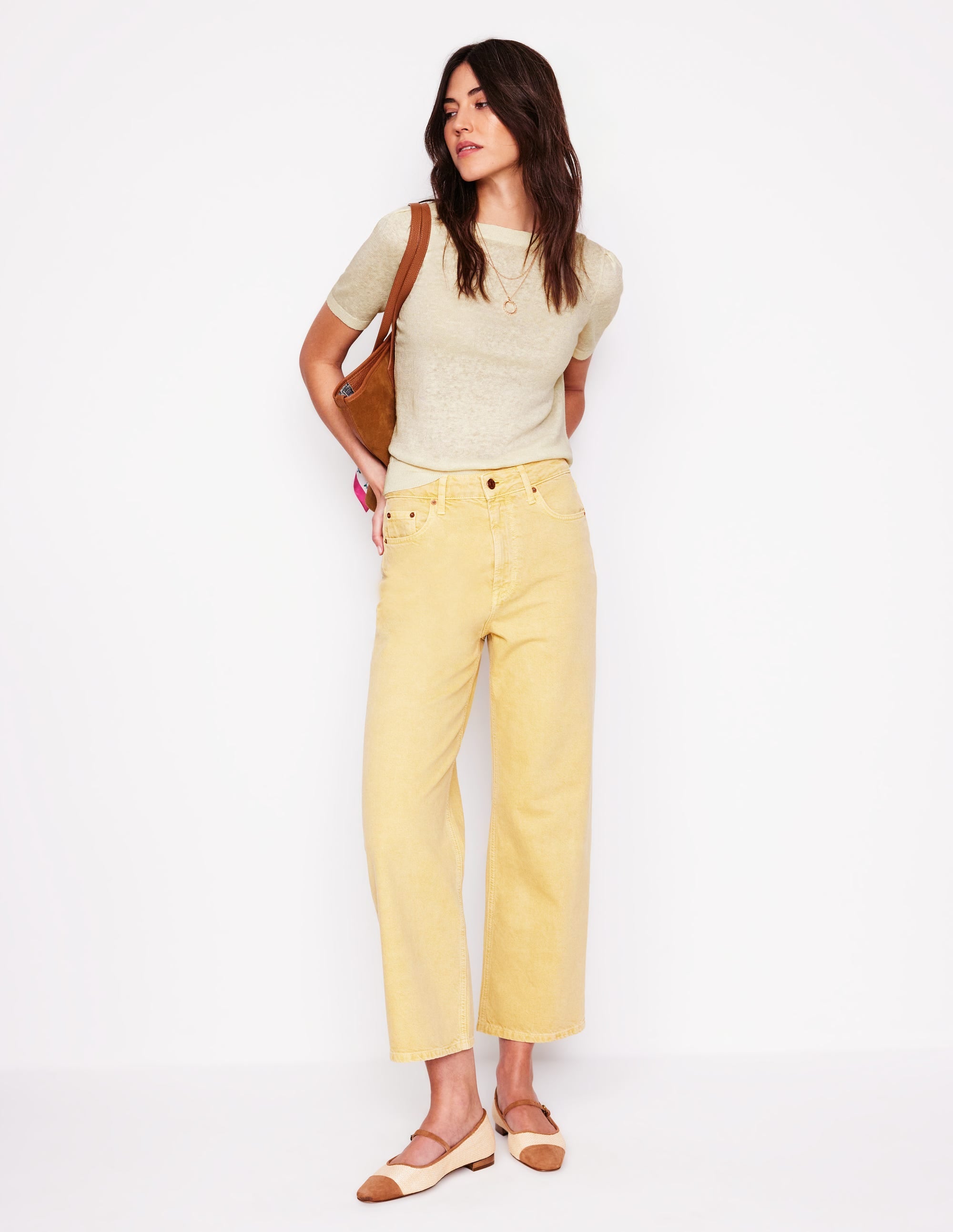 Liv Boat Neck Linen T-Shirt-Warm Ivory - Image 4