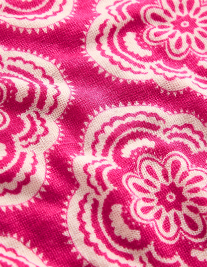 Liv Boat Neck Linen T-Shirt-Pink Peony, Botanic Blush-6