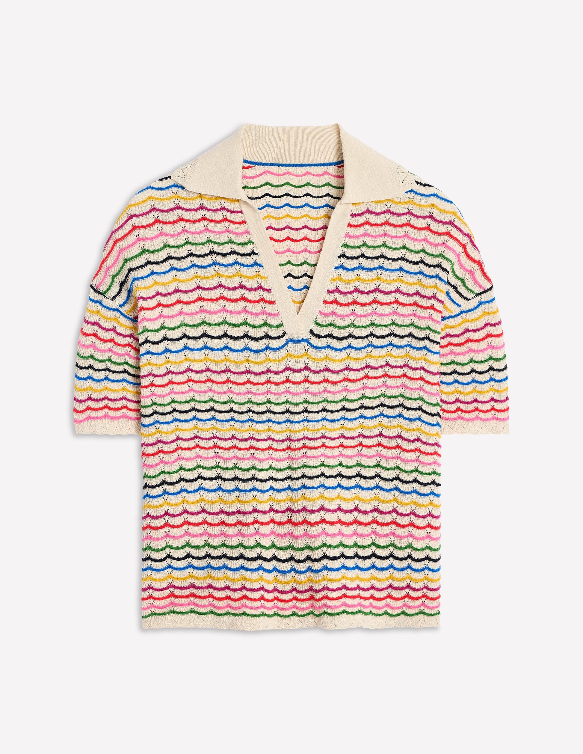 Collared Henley Sweater-Multi, Rainbow-5