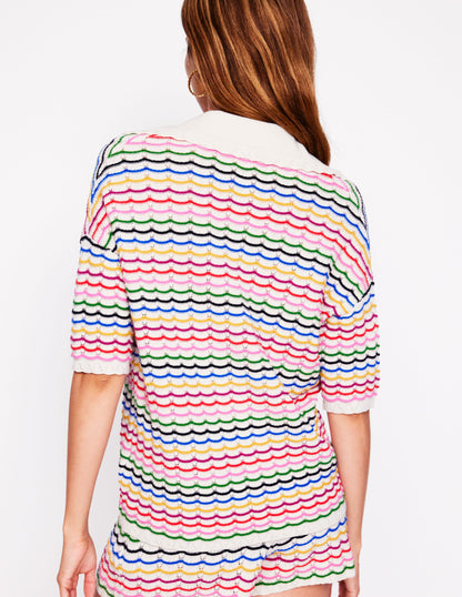 Collared Henley Sweater-Multi, Rainbow-3