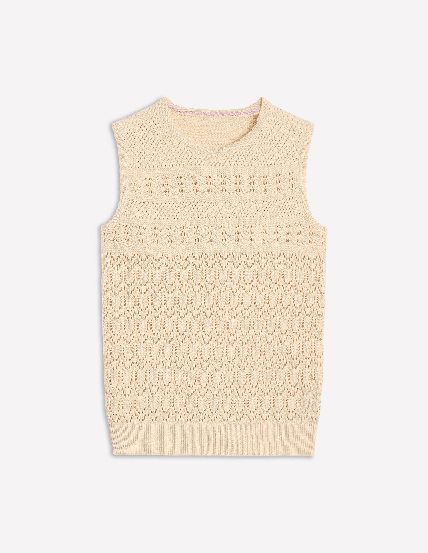 Cotton Stitch Crew Tank-Warm Ivory