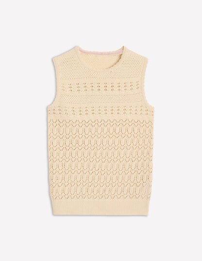 Cotton Stitch Crew Tank-Warm Ivory-5