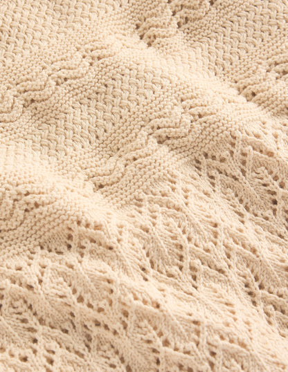 Cotton Stitch Crew Jumper-Warm Ivory-6