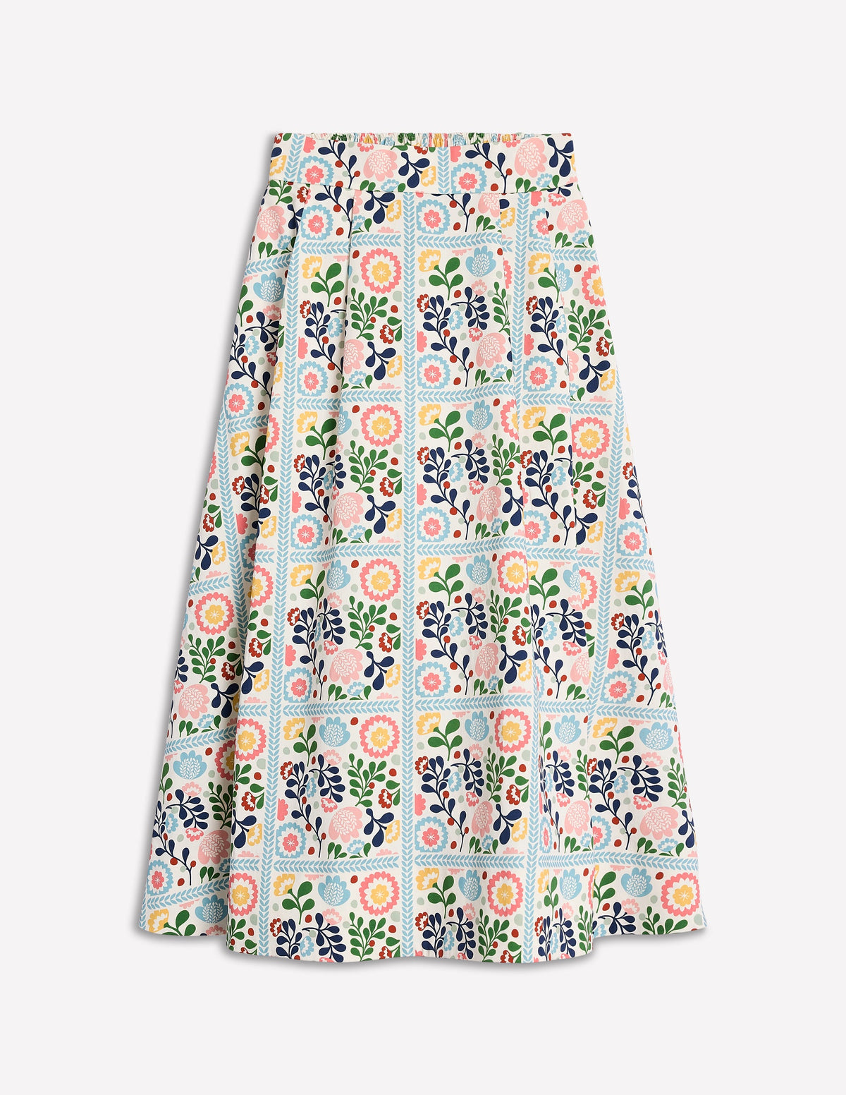 Isabella Cotton Sateen Skirt-Multi, Vine Tile - Image 5