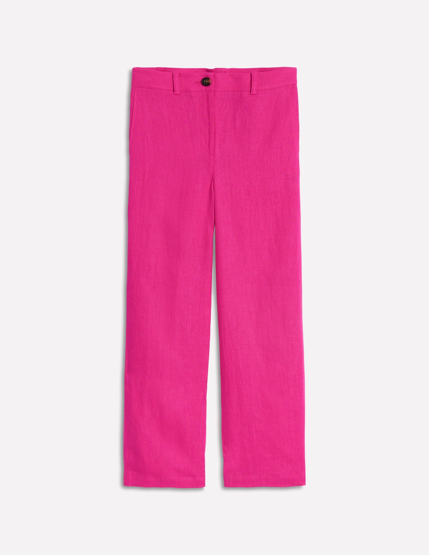 Westbourne Crop Linen Pants-Pink Peony