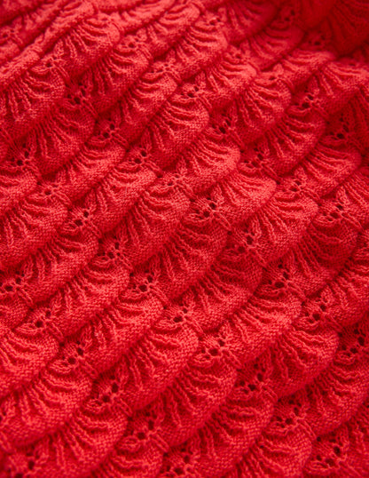 Textured Knitted Shorts-Strawberry Tart Red-7