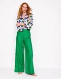 Wide Flare Pants-Rich Emerald