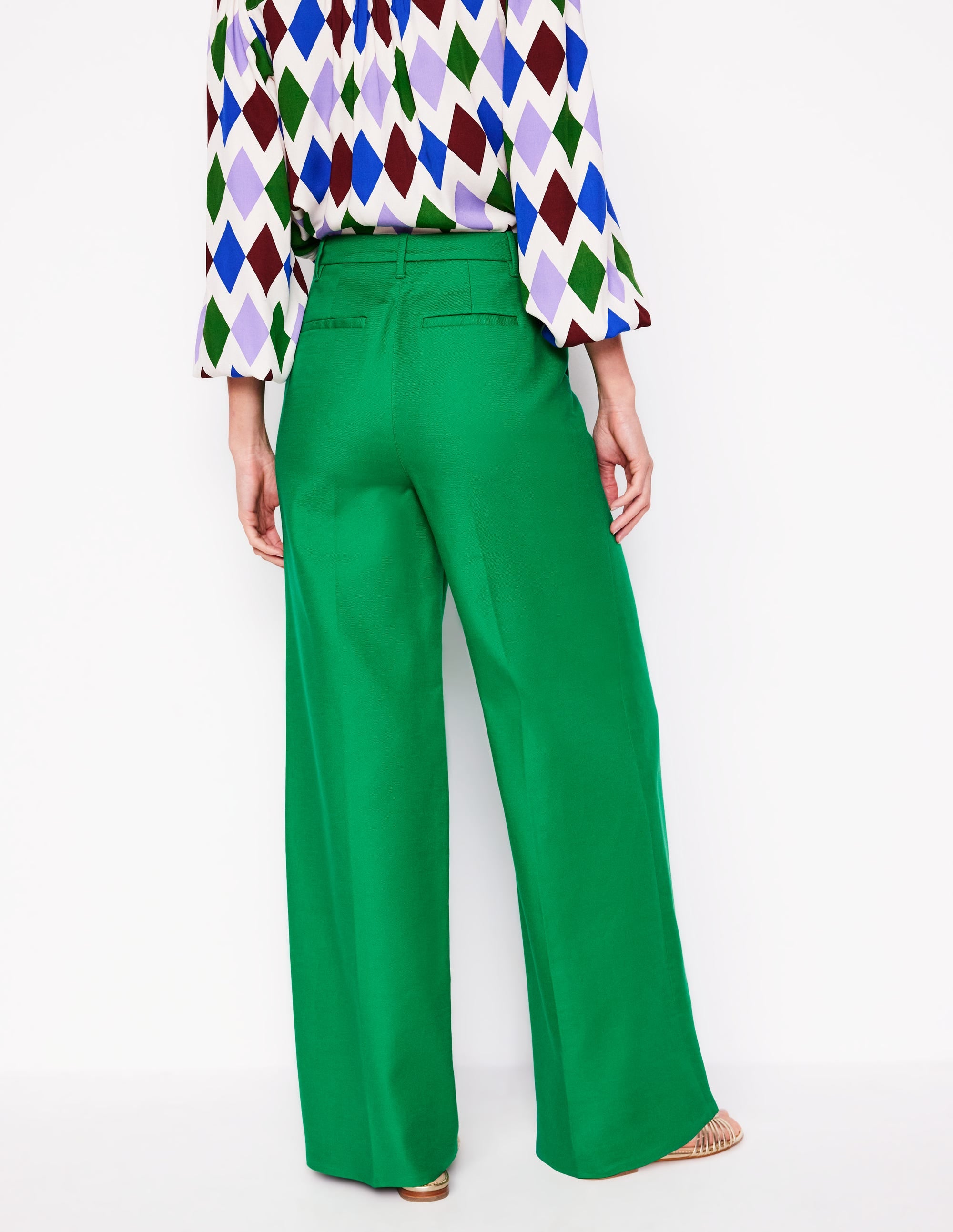 Wide Flare Pants-Rich Emerald - Image 4