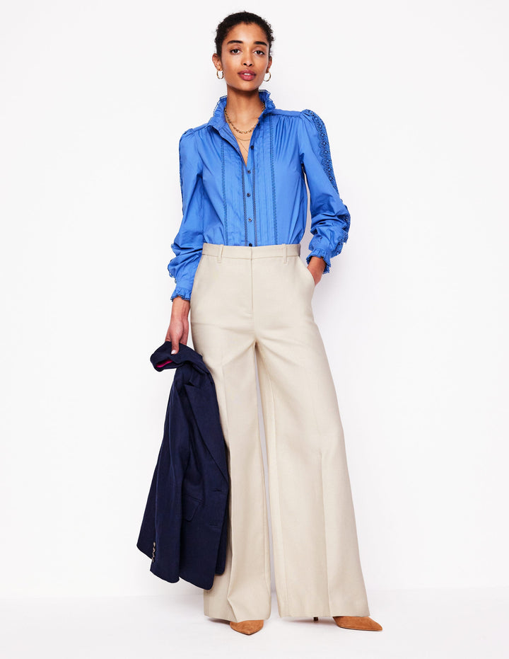 Wide Flare Pants-Sandpiper Beige