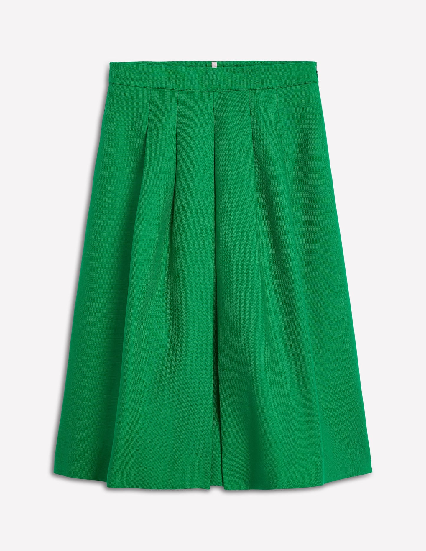 Pleat Detail Midi Skirt-Rich Emerald