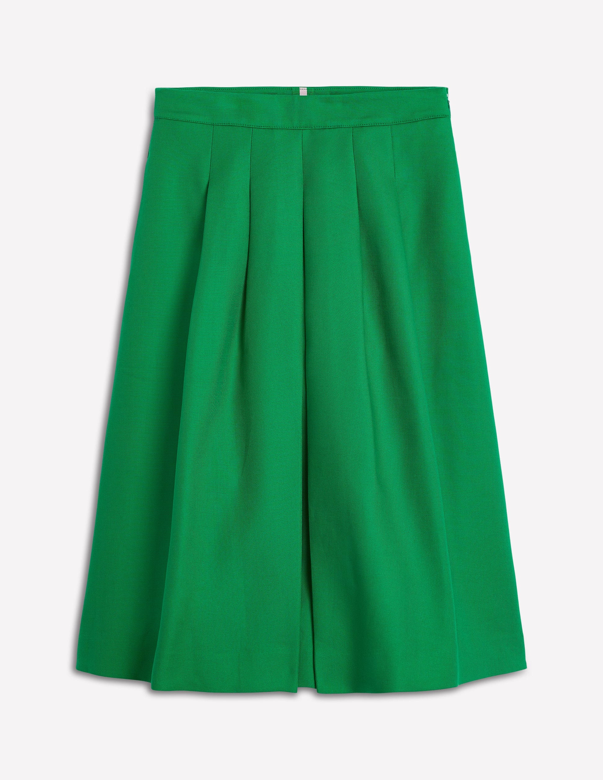 Pleat Detail Midi Skirt-Rich Emerald-5