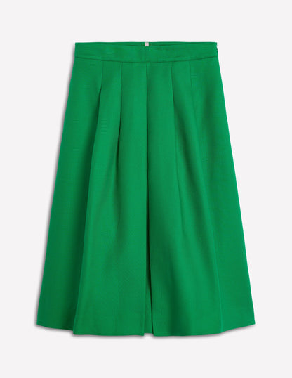 Pleat Detail Midi Skirt-Rich Emerald-5