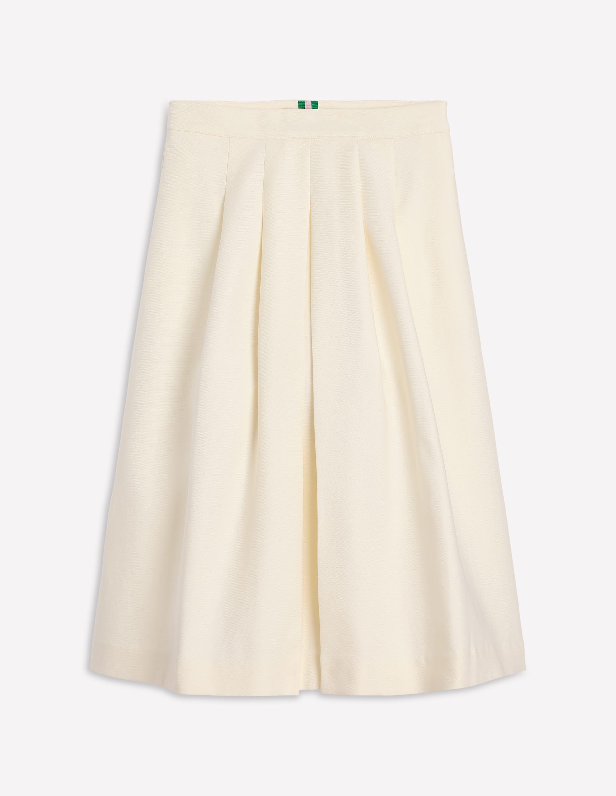 Pleat Detail Midi Skirt-Ivory - Image 6
