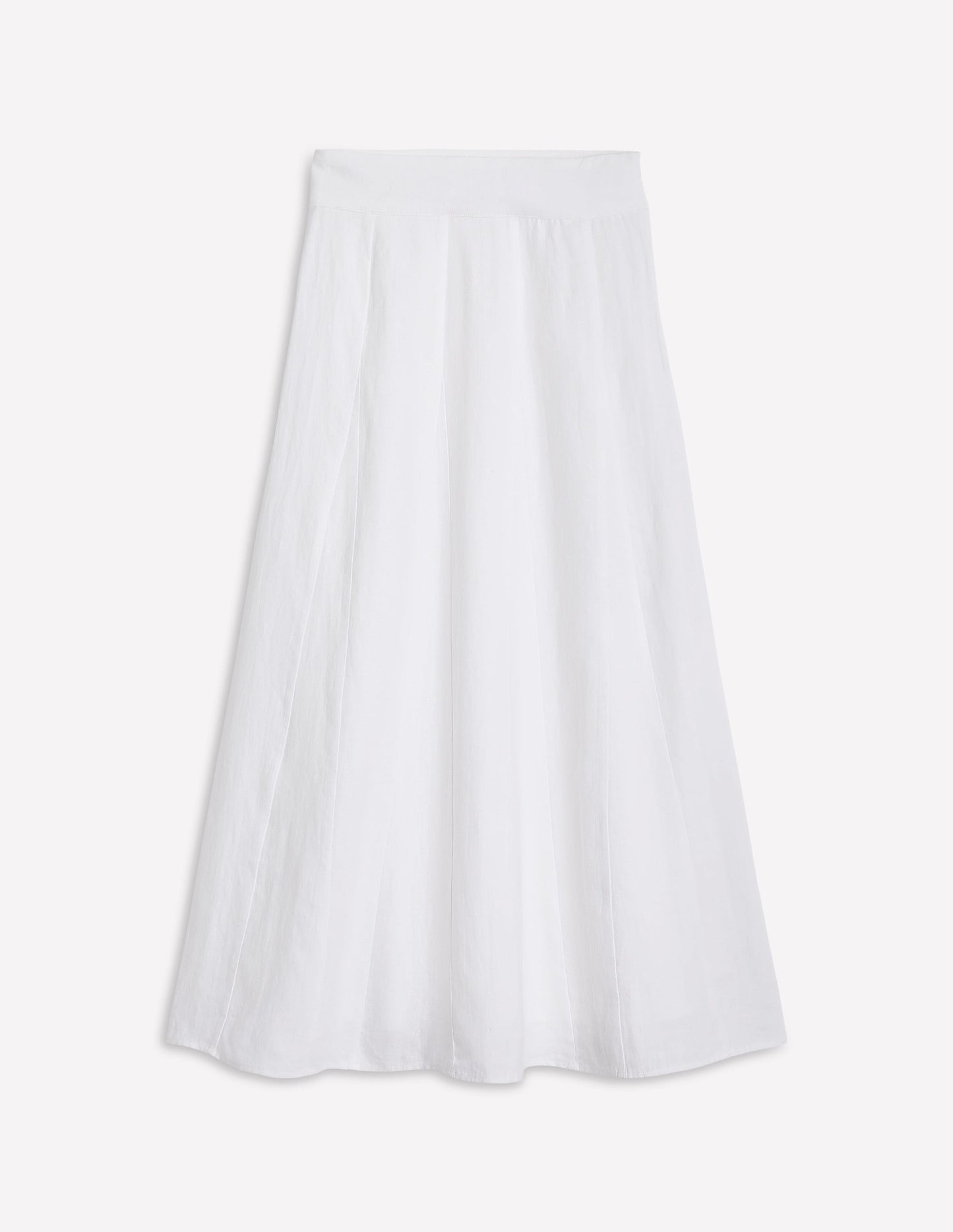 Linen Flippy Maxi Skirt-White